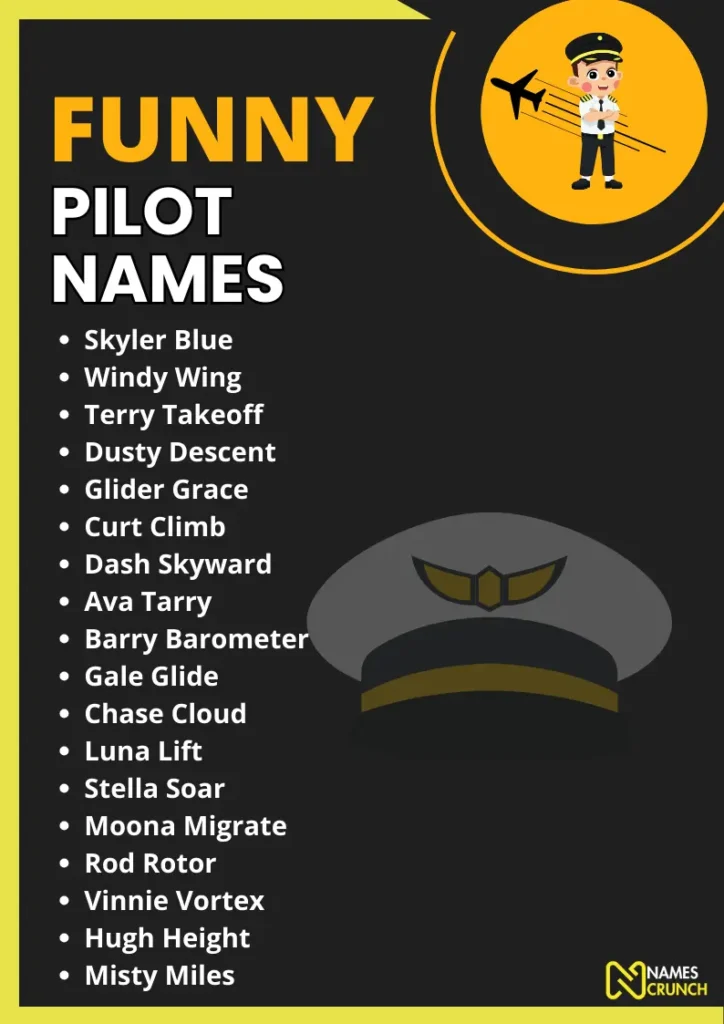 Funny Pilot Names The Sky s The Limit For Laughter Names Crunch