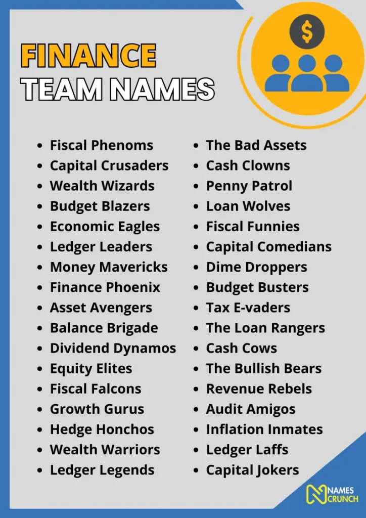 420 Finance Team Names Cool Funny Ideas Names Crunch